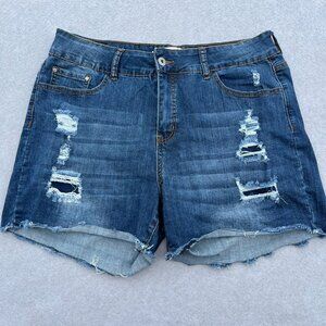 !iT Kylie High Rise Curvy Shorts Womens Stretch Denim Shorts Size 12